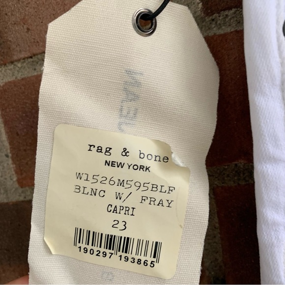 Rag & Bone White Capri Skinny Jeans Women’s Size 23 in NEW - Picture 4 of 8